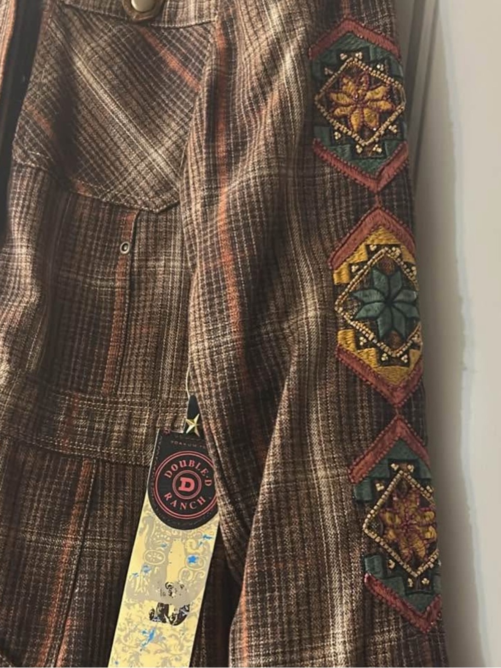 Double D Ranch Wapiti Valley field Jacket beaded embroidered deer RTL $495 S new - Picture 8 of 11